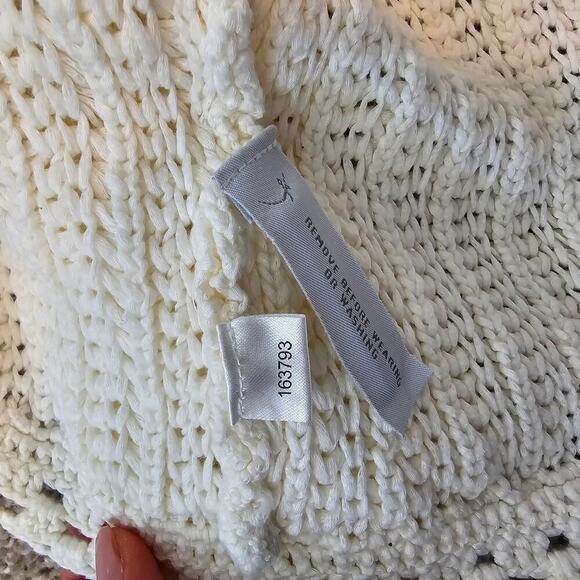 Ann Taylor Ivory Lace Crochet Sweater Cardigan Sz MP (710) - Picture 9 of 14